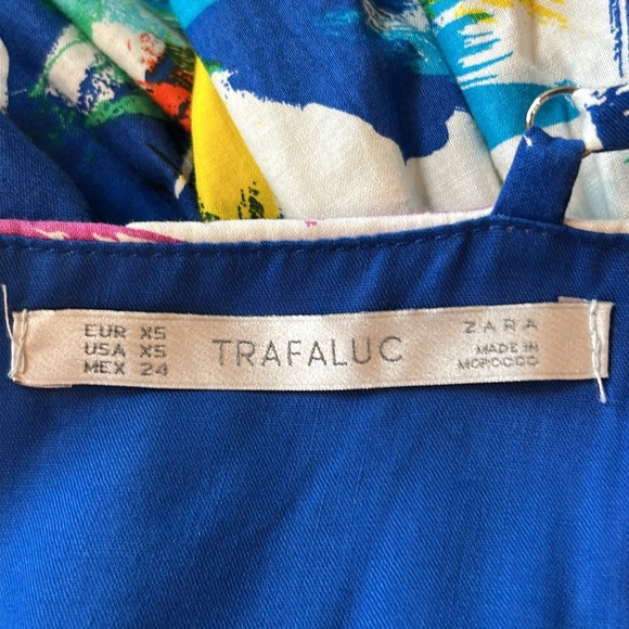 Zara Trafaluc Multicolor Abstract Spaghetti Strap Mini Dress Size XS - Picture 8 of 8
